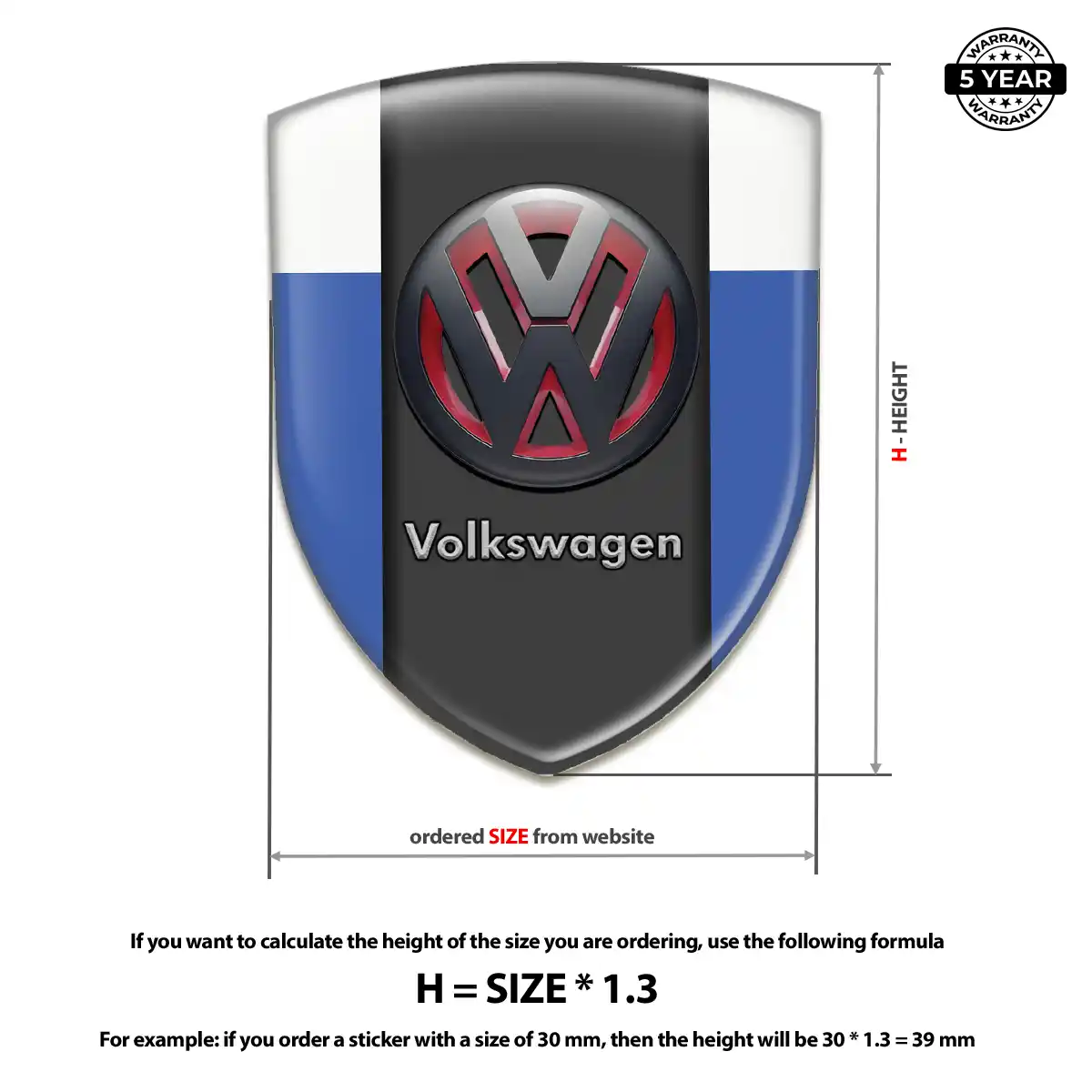 VW Vehicle Logo Sticker Refined Design