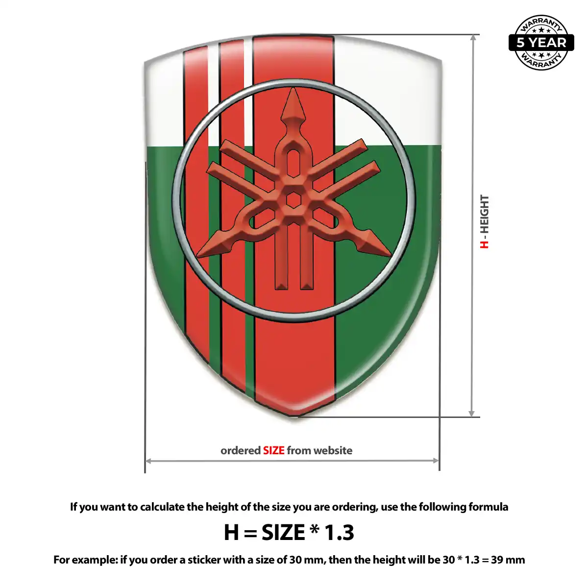 Yamaha 3D Badge Sticker Branded Line