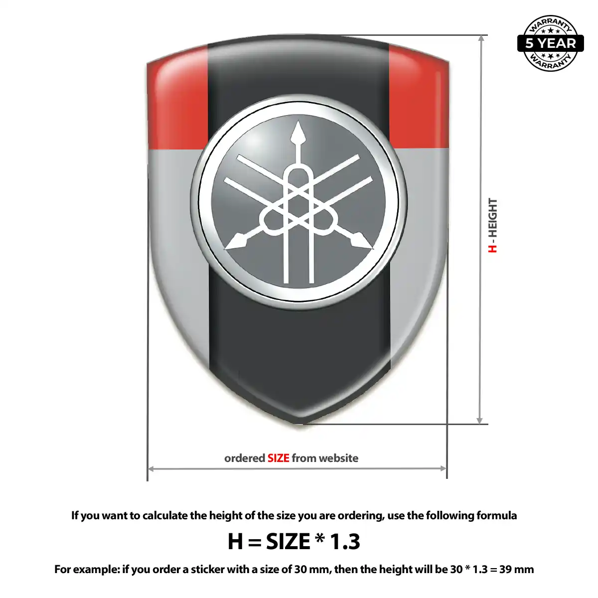 Yamaha 3D Badge Sticker Cabin Style