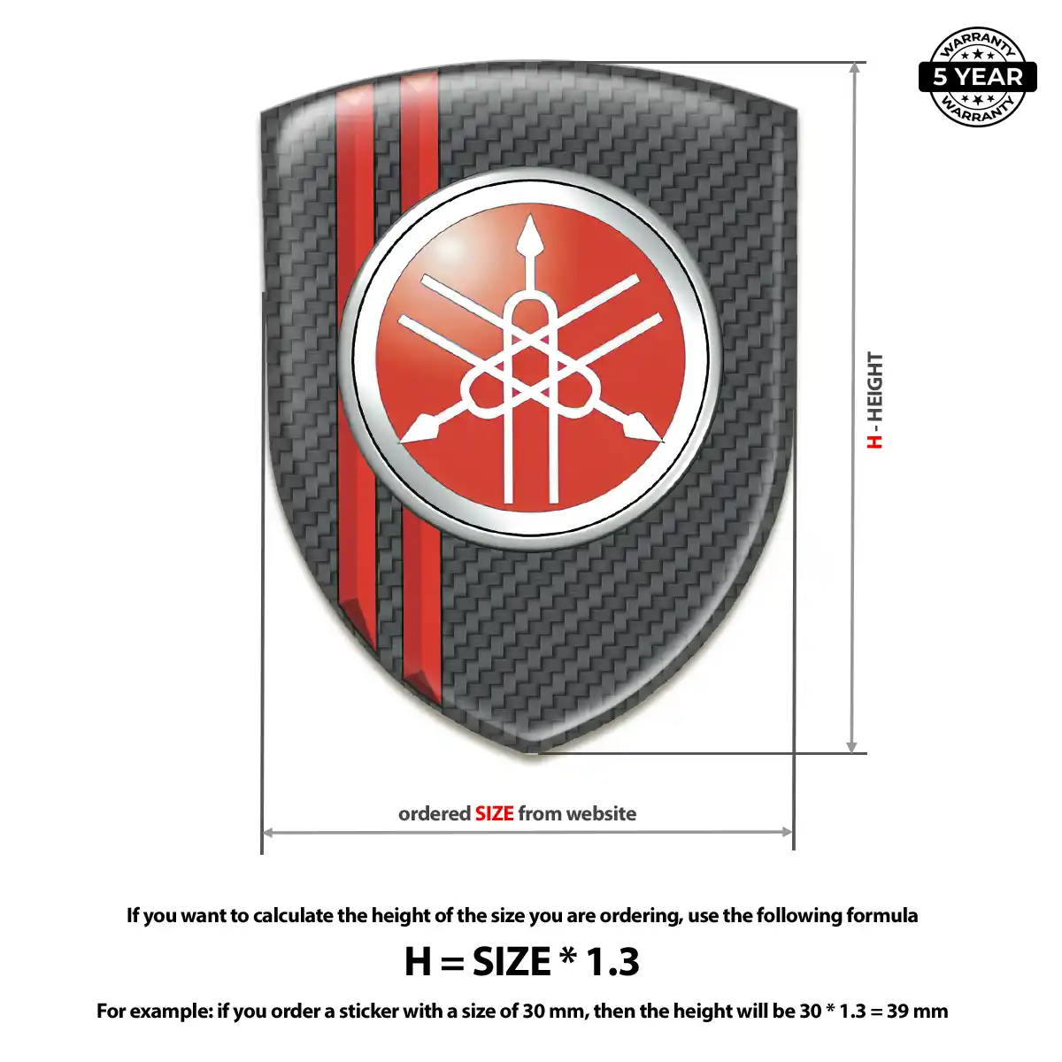 Yamaha 3D Badge Sticker Elite Finish