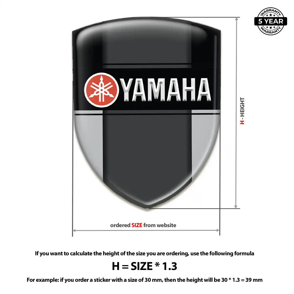 Yamaha 3D Badge Sticker Exterior Luxe