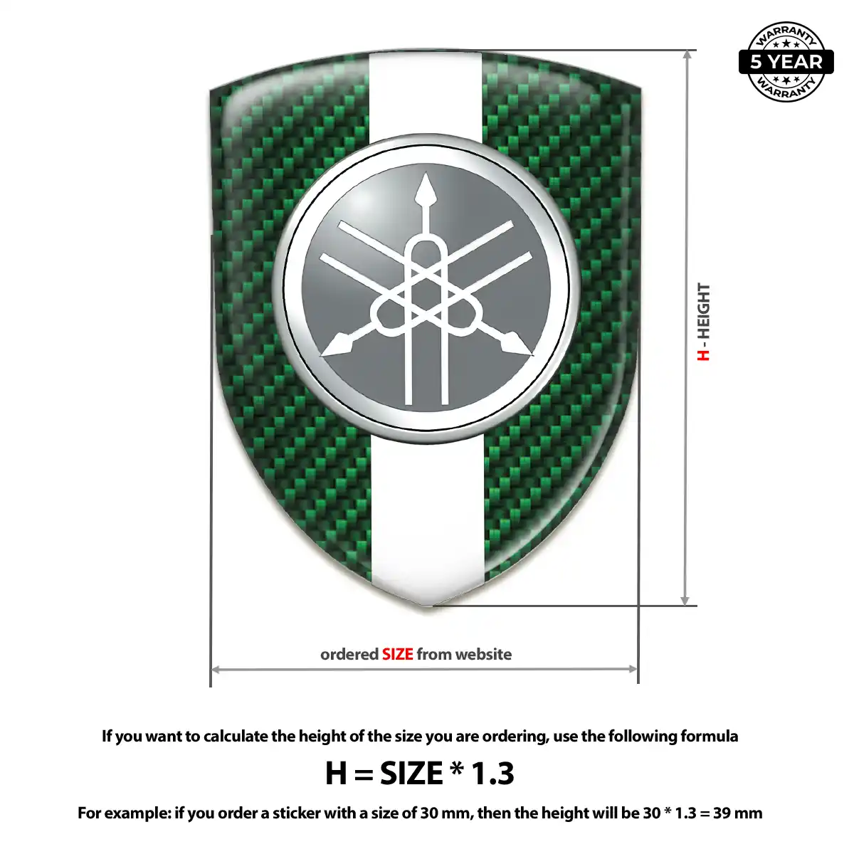 Yamaha 3D Badge Sticker Interior Elegance