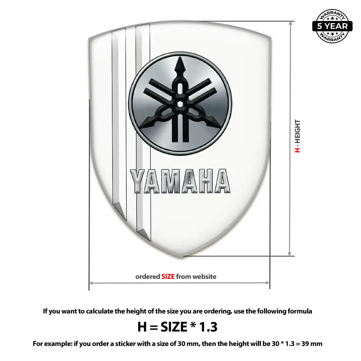 Yamaha 3D Badge Sticker Interior Luxe