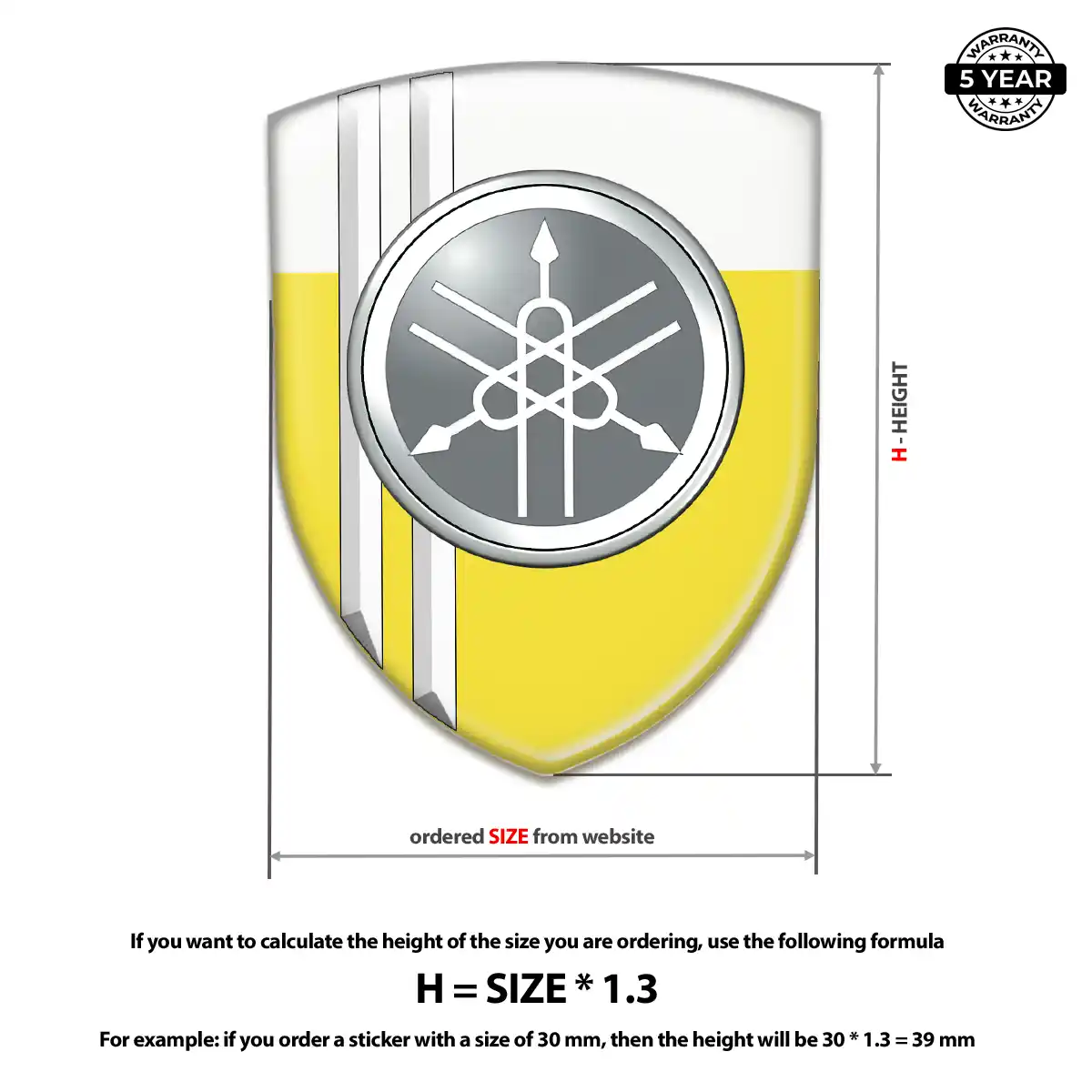 Yamaha 3D Badge Sticker Outer Style
