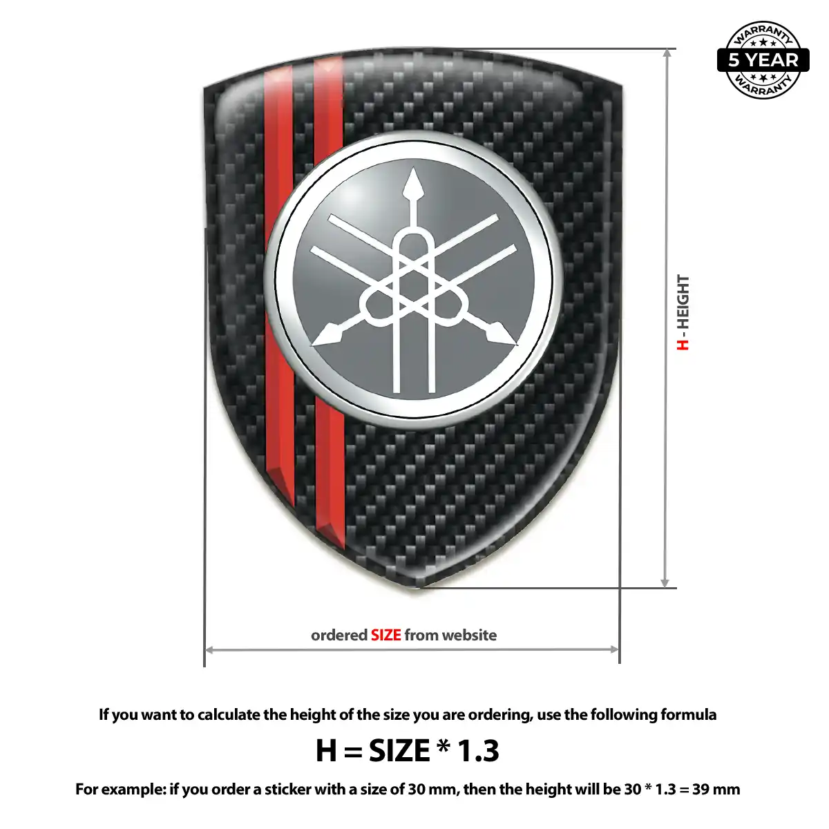 Yamaha 3D Badge Sticker Refined Design