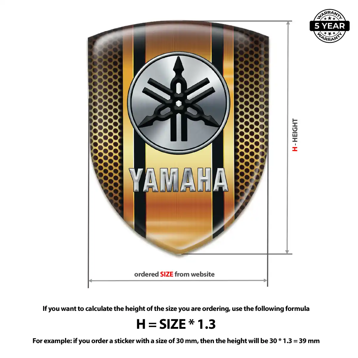Yamaha 3D Badge Sticker Resin Luxe