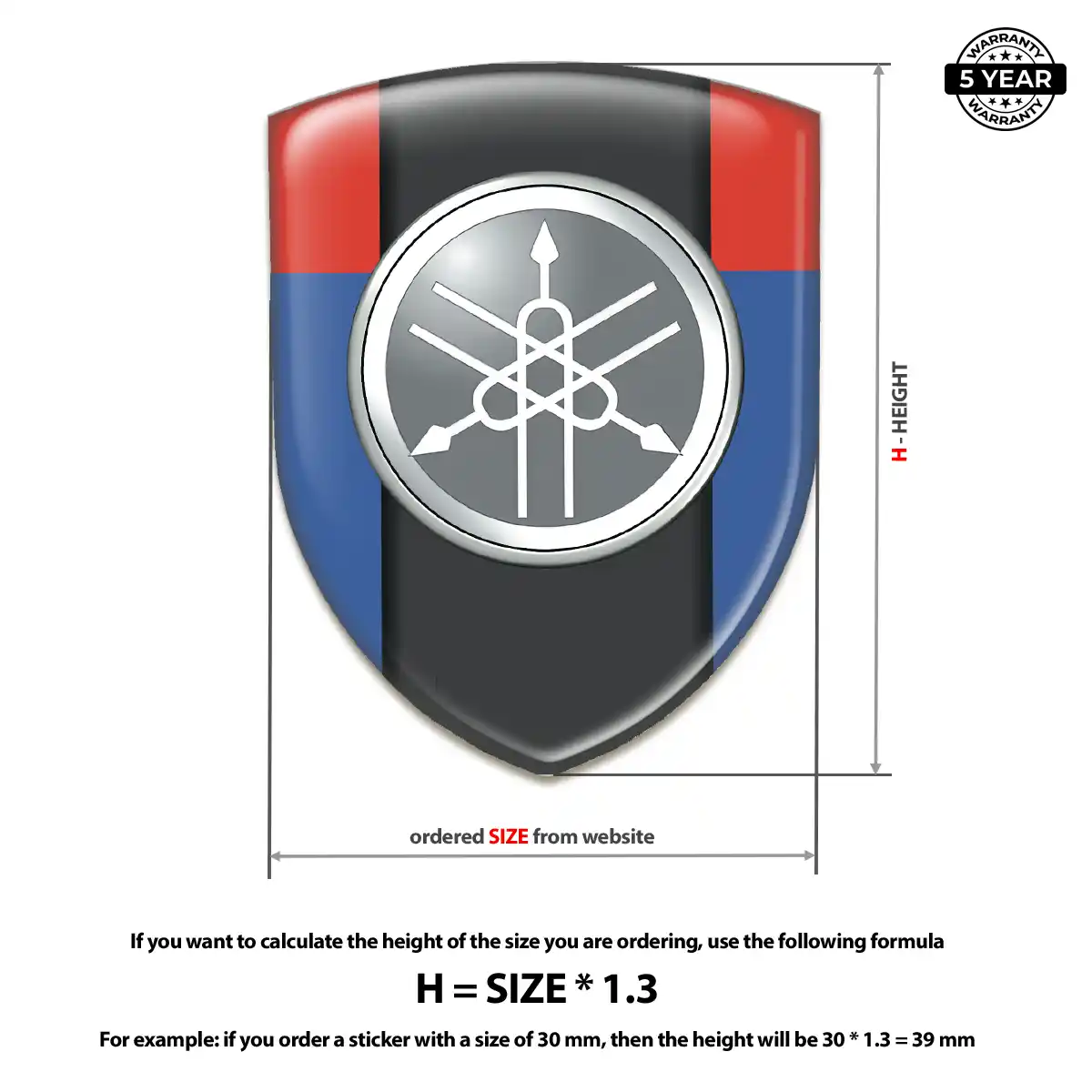 Yamaha 3D Badge Sticker Signature Grade