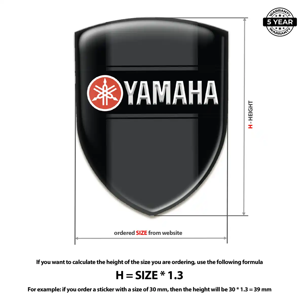 Yamaha 3D Badge Sticker Sleek Style