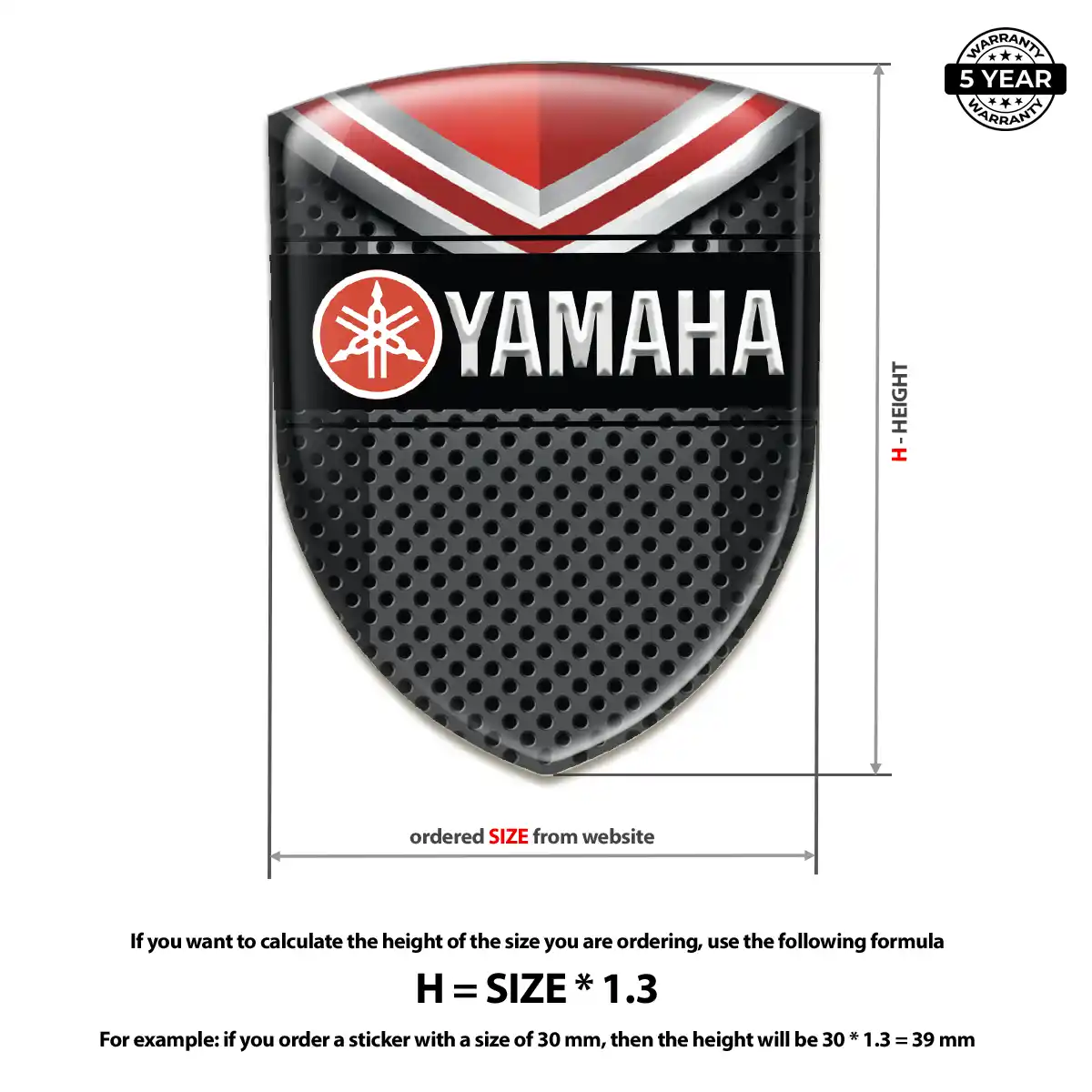 Yamaha 3D Badge Sticker Sport Tuning