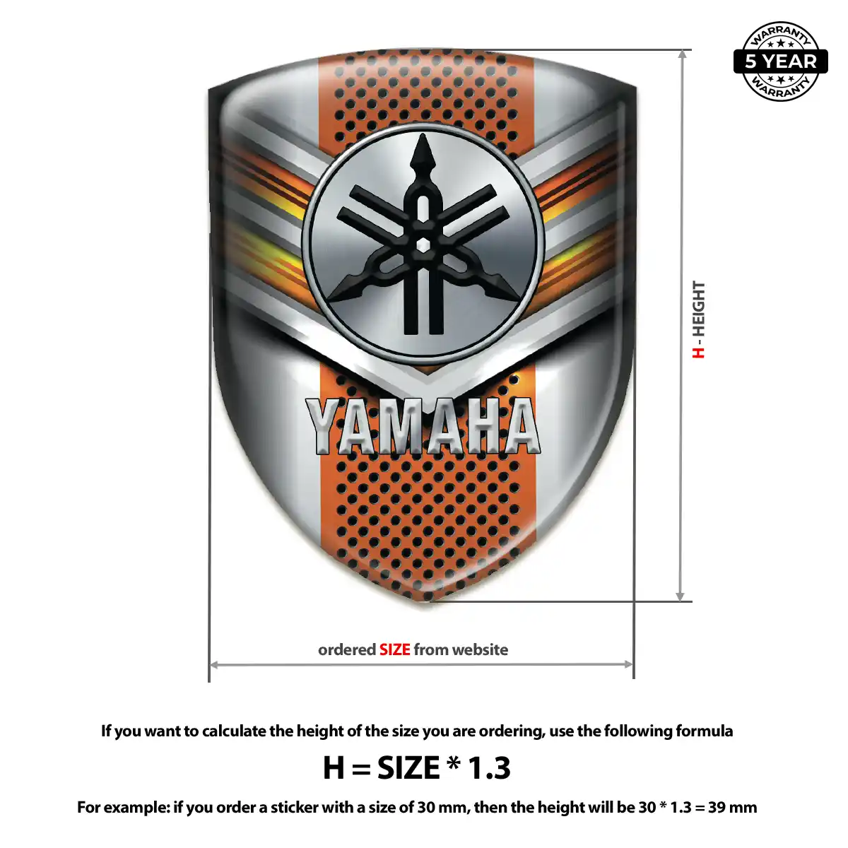 Yamaha 3D Badge Sticker Street Tuning