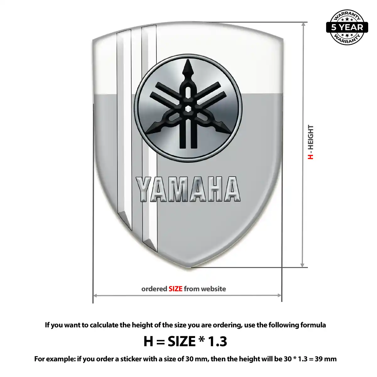 Yamaha 3D Badge Sticker Superior Craft