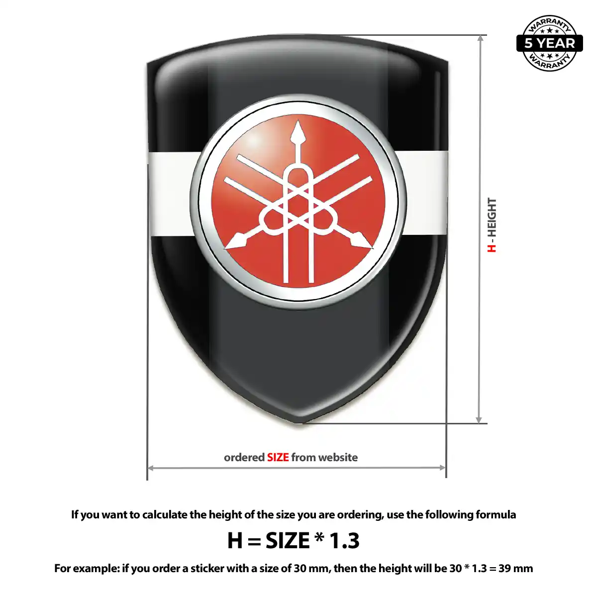 Yamaha 3D Domed Sticker Branded Line