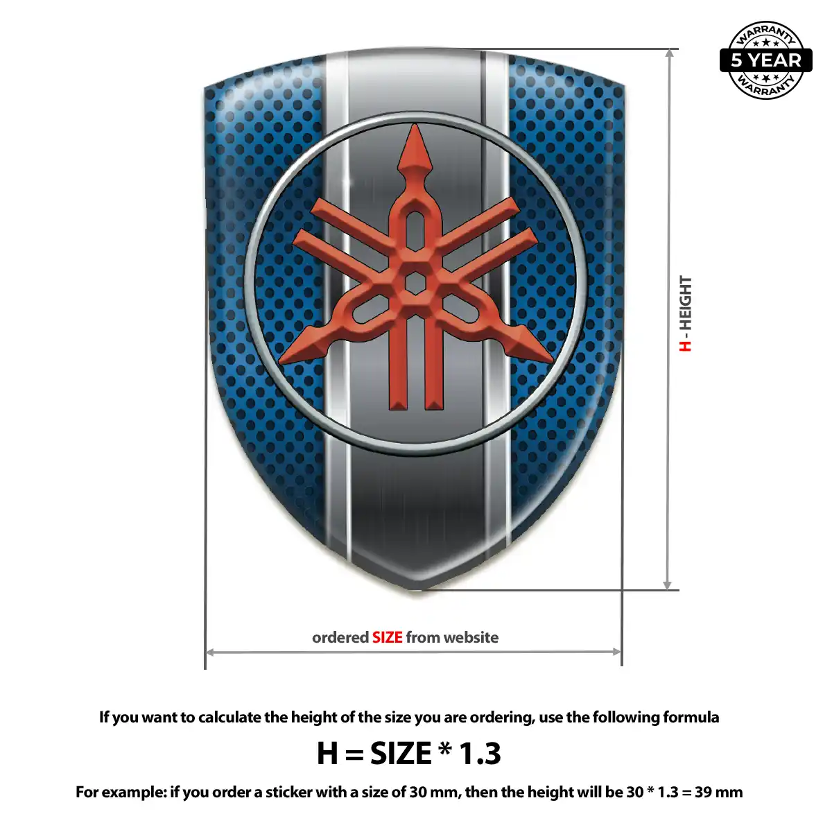 Yamaha 3D Domed Sticker Cabin Style