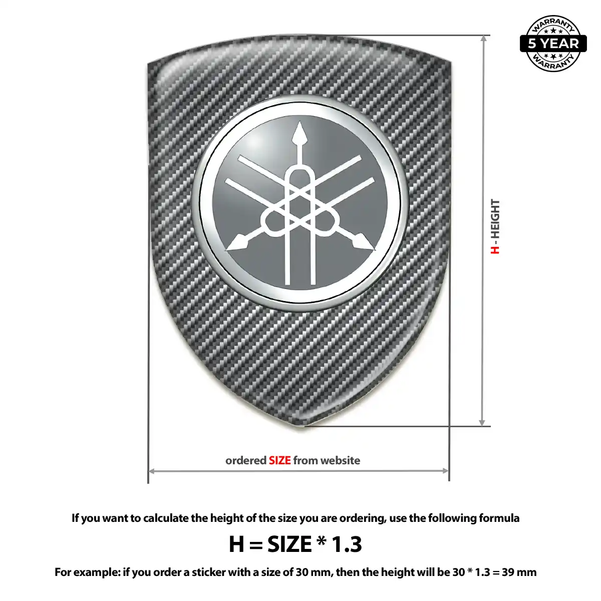 Yamaha 3D Domed Sticker Elite Finish