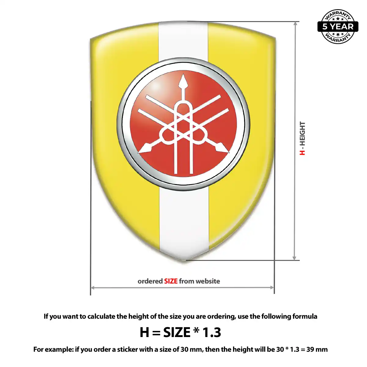 Yamaha 3D Domed Sticker Exterior Luxe