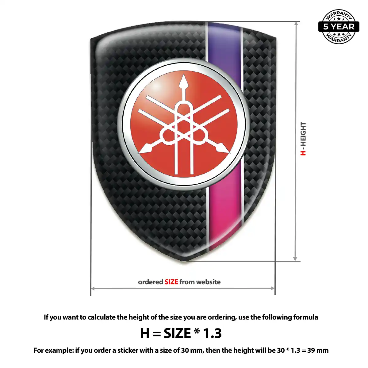 Yamaha 3D Domed Sticker Interior Elegance
