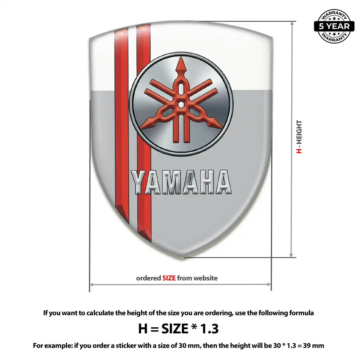 Yamaha 3D Domed Sticker Interior Luxe