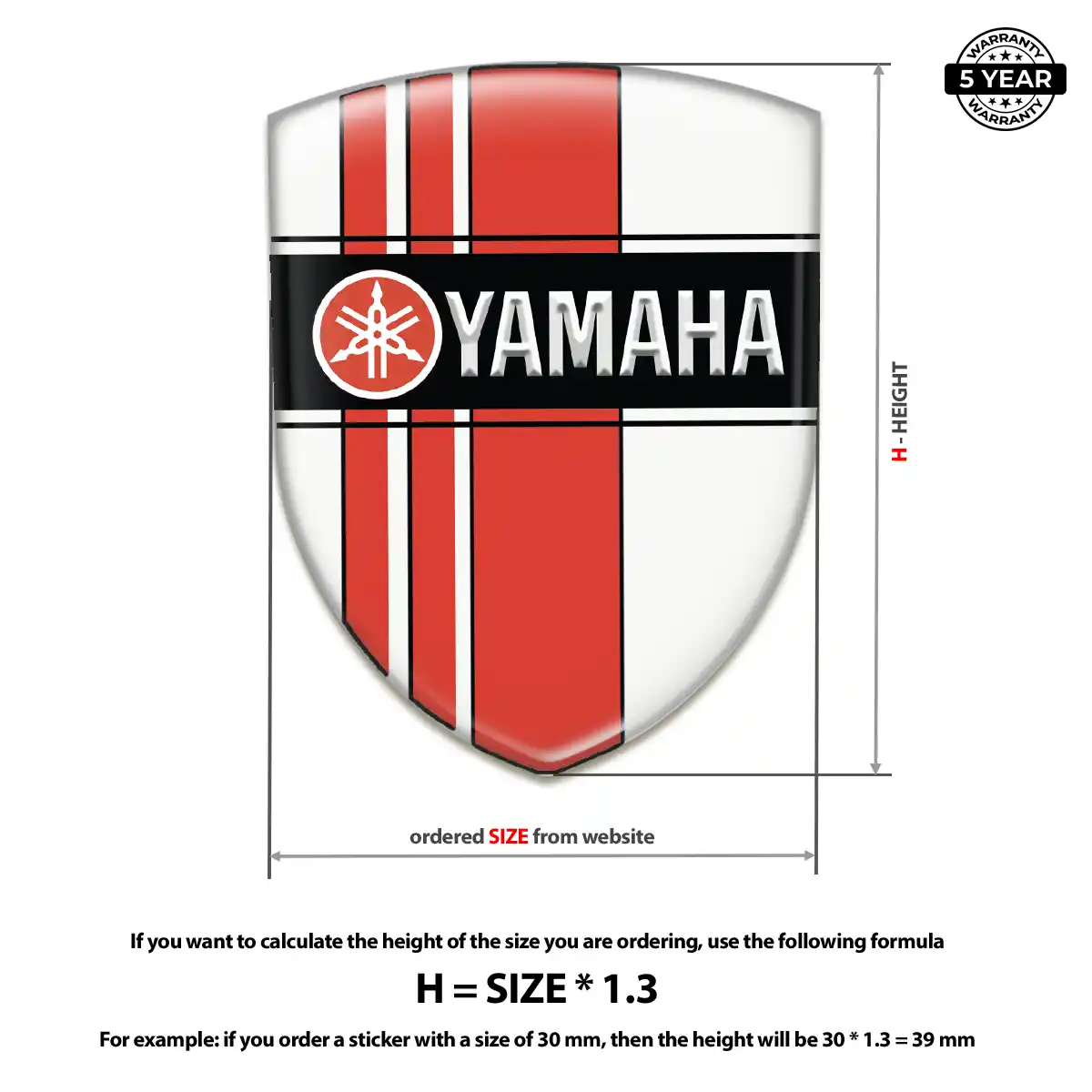 Yamaha 3D Domed Sticker Marked Edition