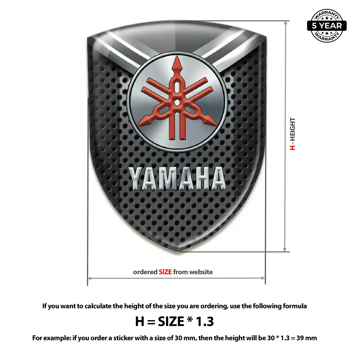 Yamaha 3D Domed Sticker Outer Style