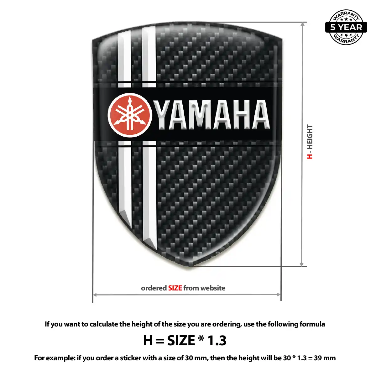 Yamaha 3D Domed Sticker Performance Style