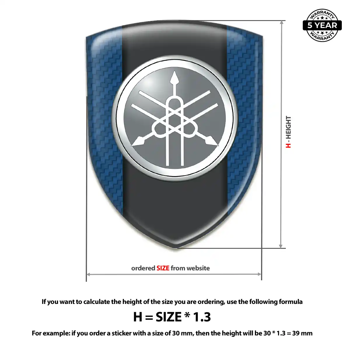 Yamaha 3D Domed Sticker Premium Dome