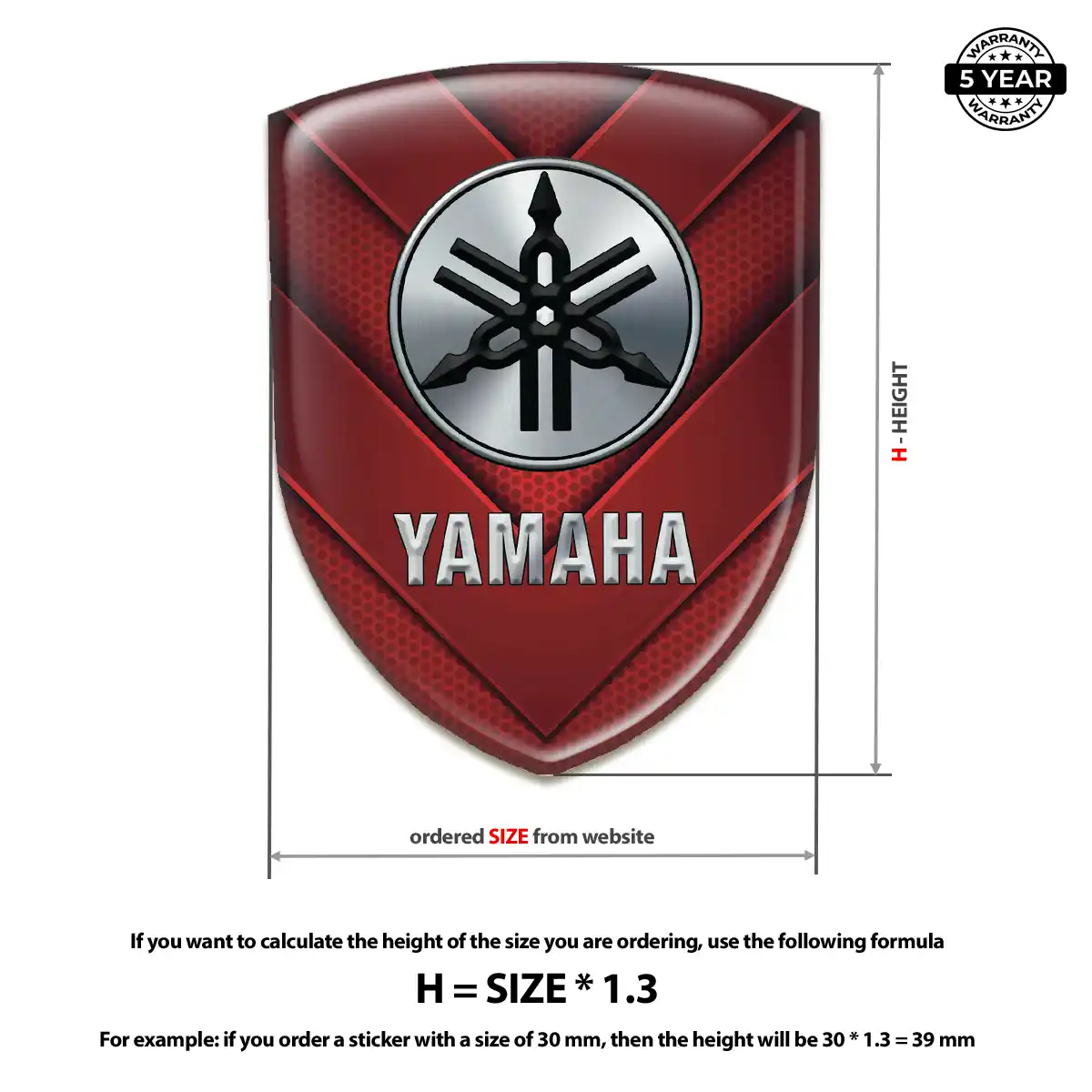 Yamaha 3D Domed Sticker Prestige Line