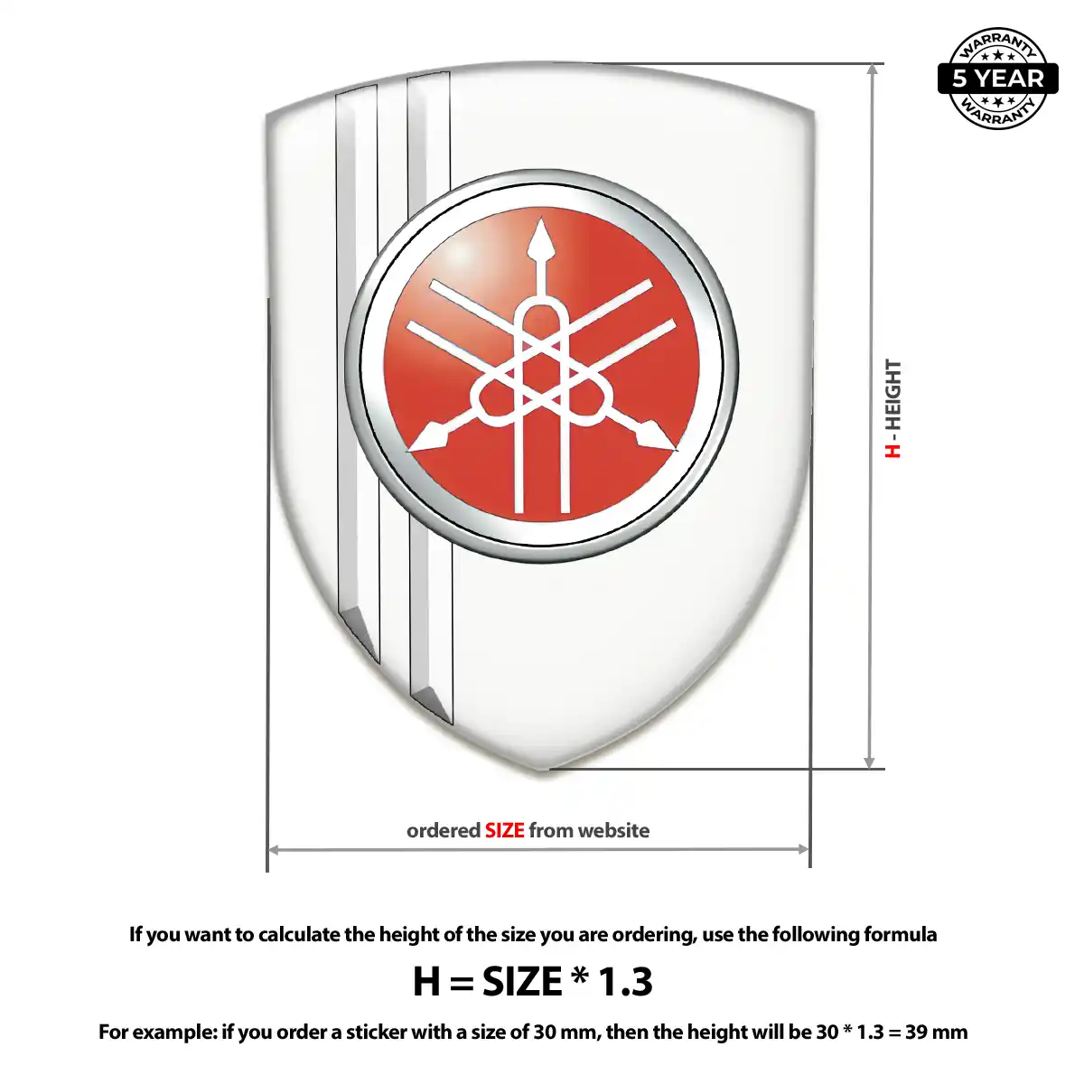 Yamaha 3D Domed Sticker Refined Design