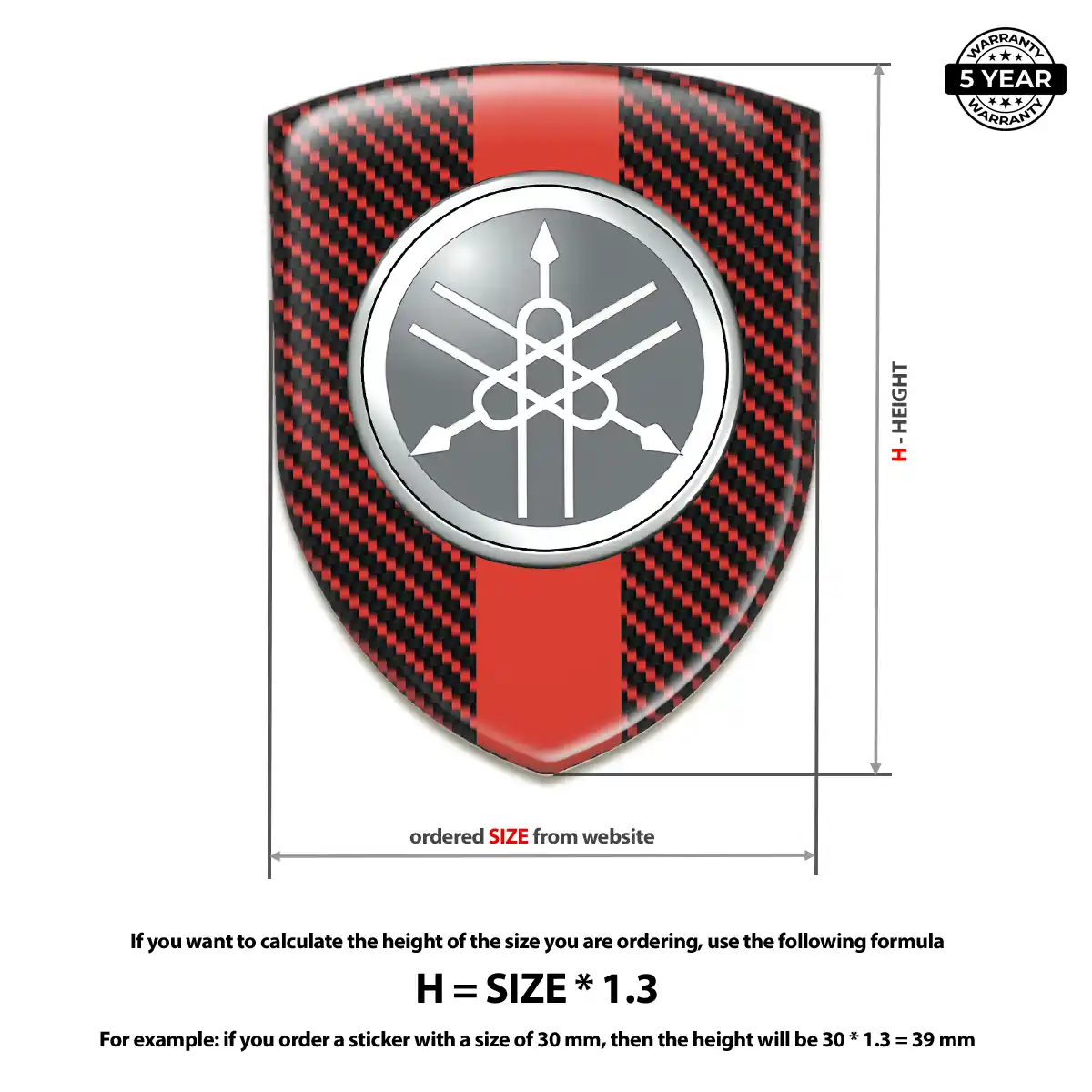 Yamaha 3D Domed Sticker Resin Elite