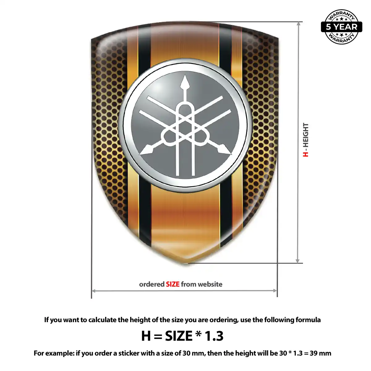 Yamaha 3D Domed Sticker Resin Luxe