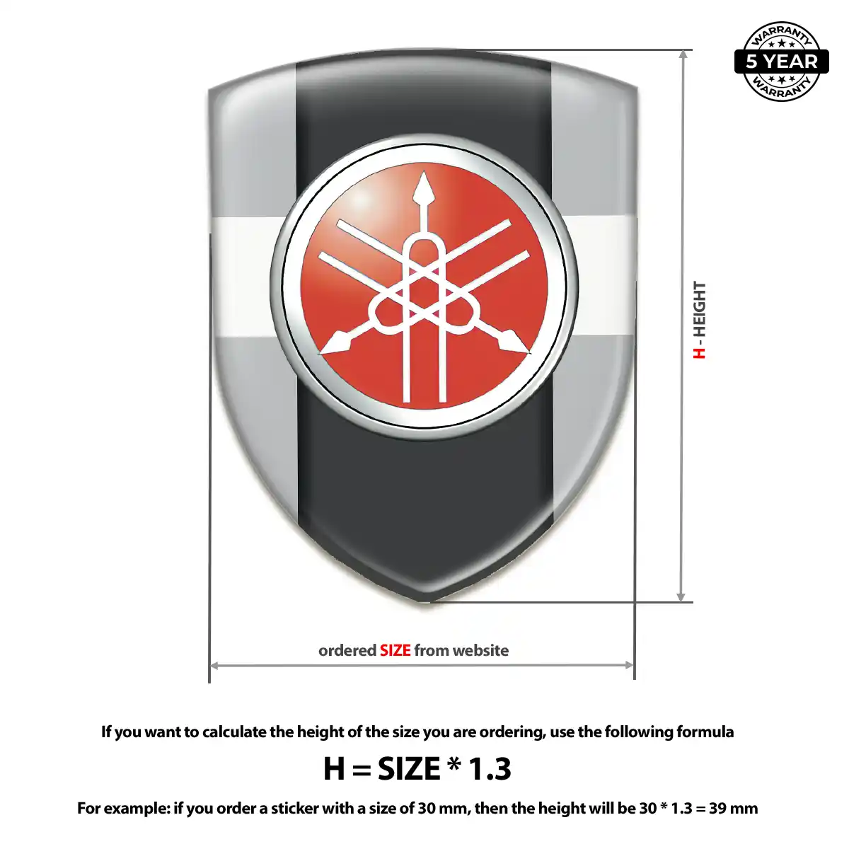 Yamaha 3D Domed Sticker Signature Grade