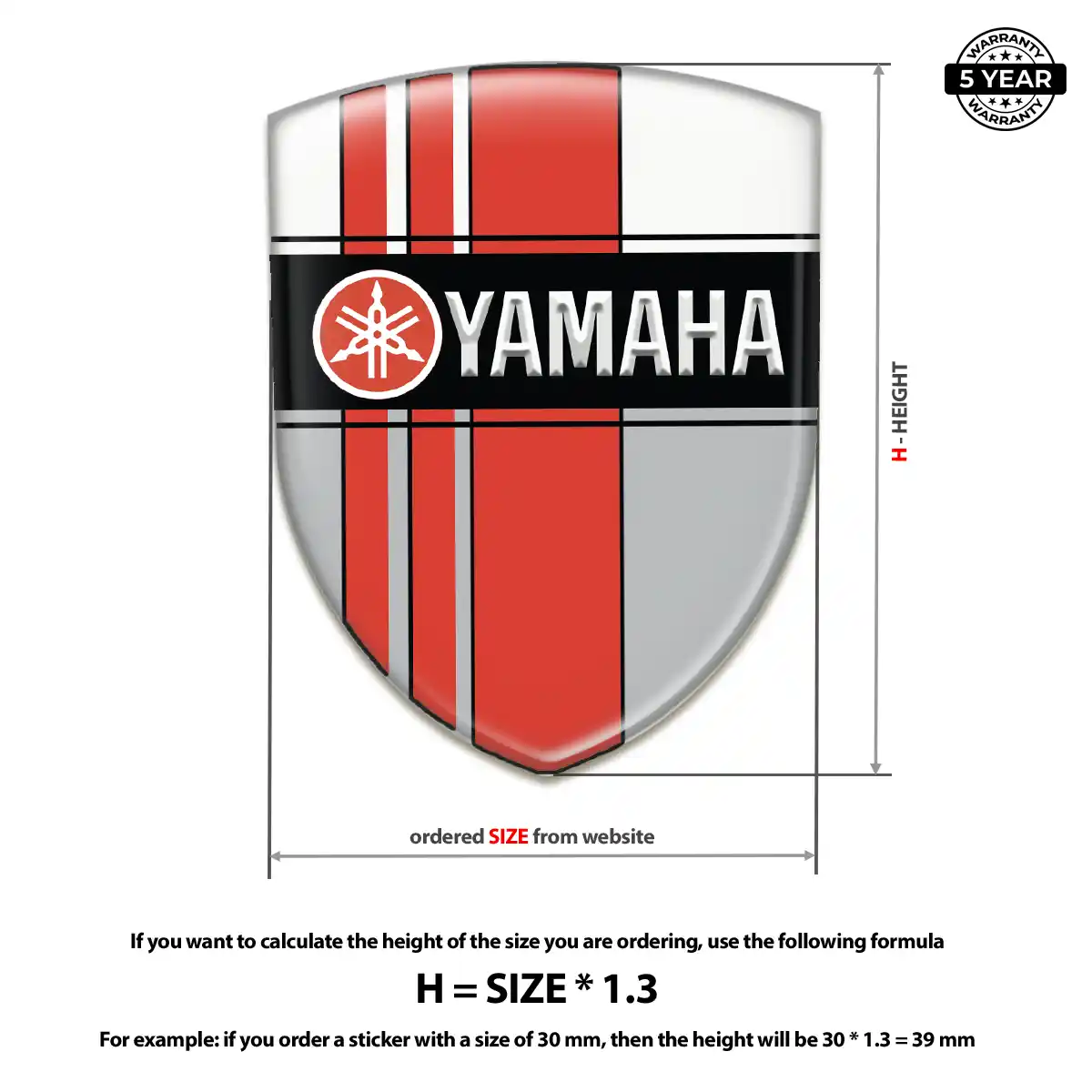Yamaha 3D Domed Sticker Sleek Style