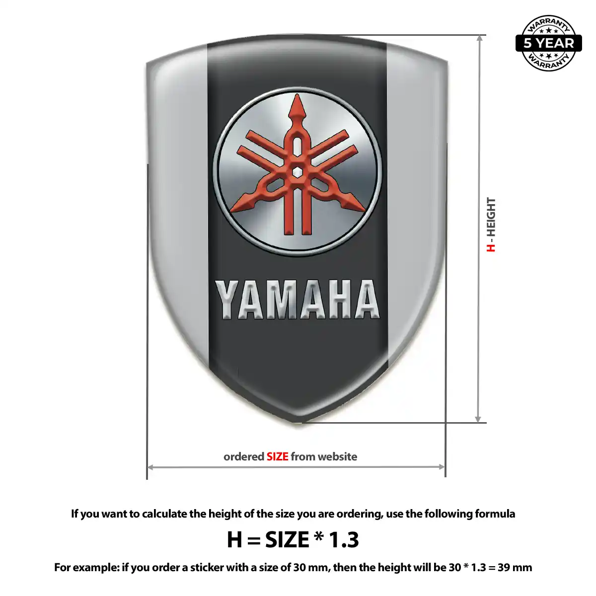 Yamaha 3D Domed Sticker Superior Craft