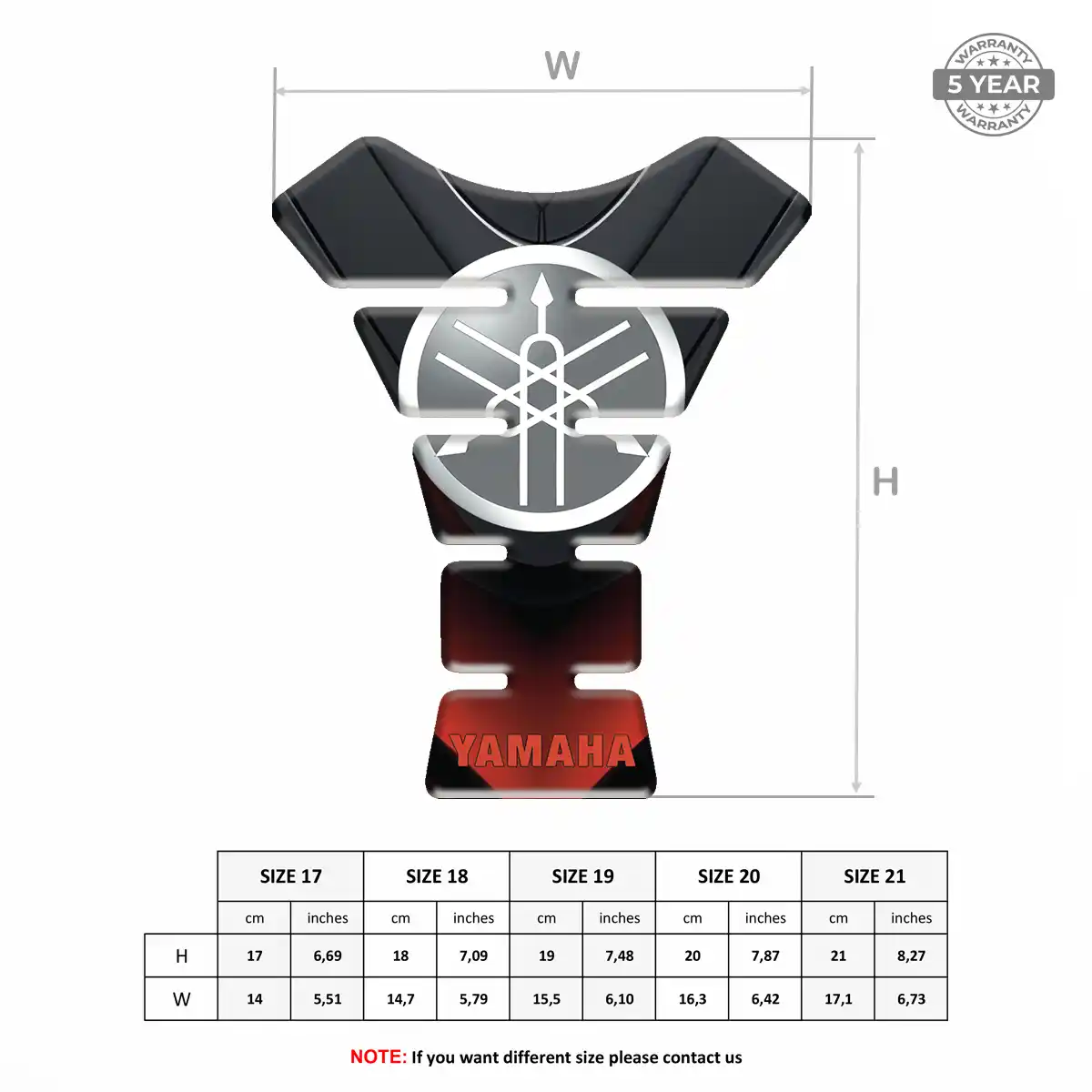 Yamaha 3D Domed Tank Pad Deluxe Edition
