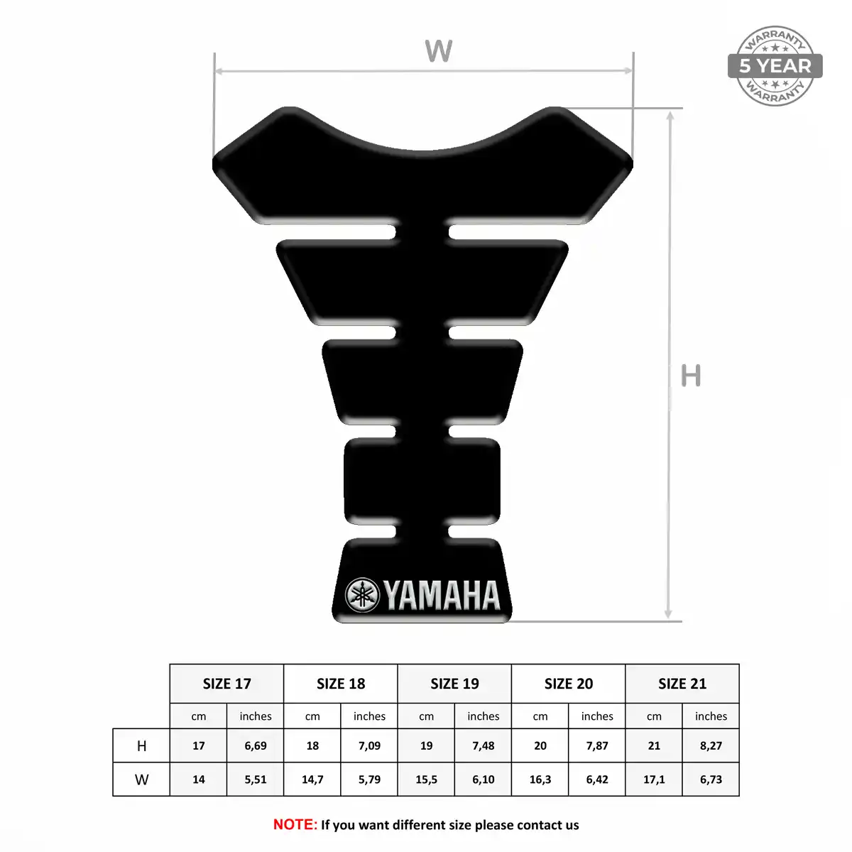 Yamaha 3D Domed Tank Pad Elite Finish