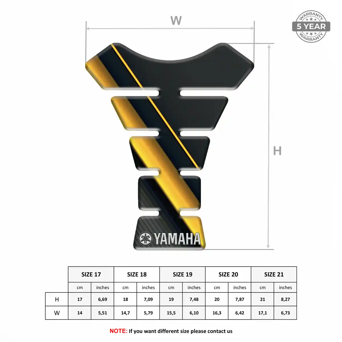 Yamaha 3D Domed Tank Pad Exclusive Series