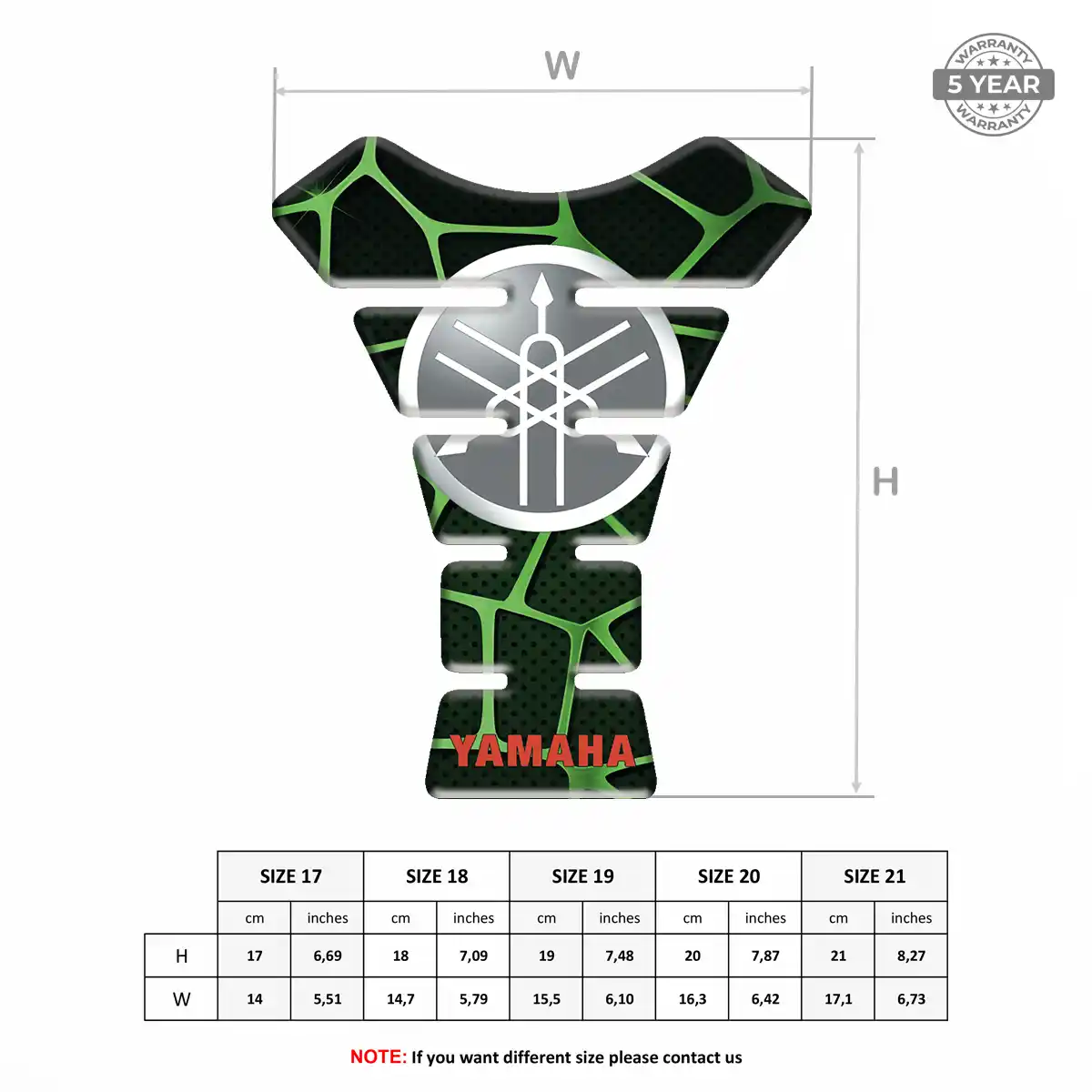 Yamaha 3D Domed Tank Pad Prestige Line