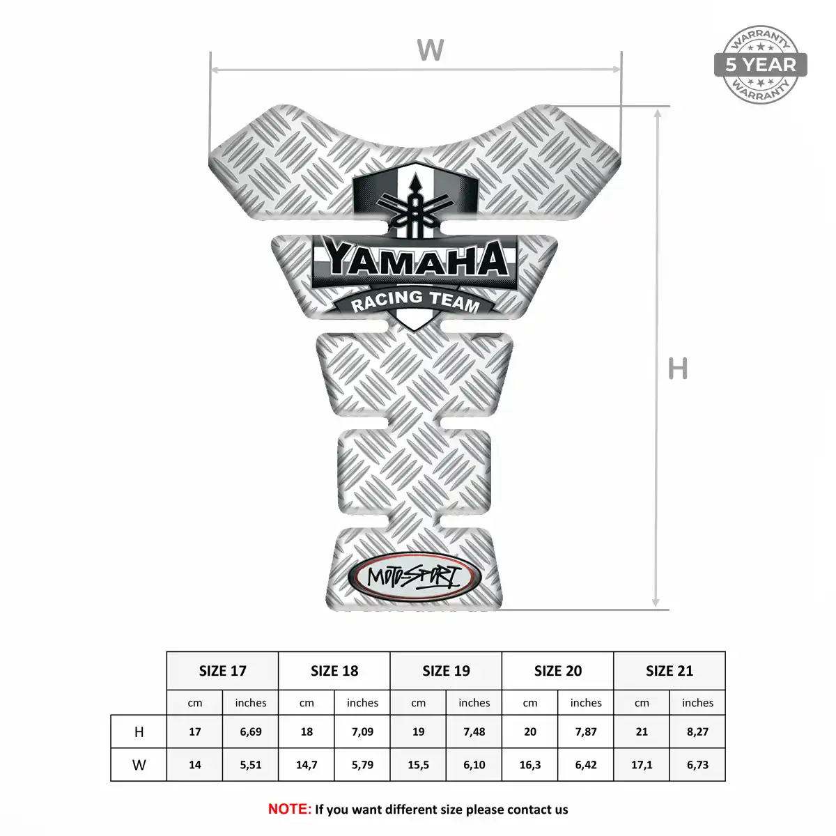 Yamaha 3D Domed Tank Pad Prime Quality