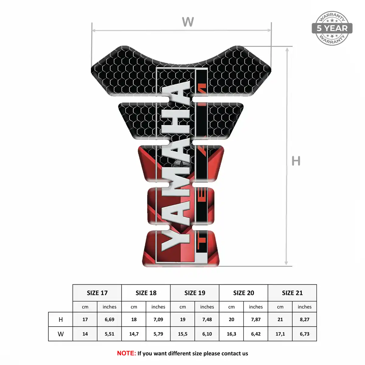 Yamaha 3D Domed Tank Pad Signature Grade