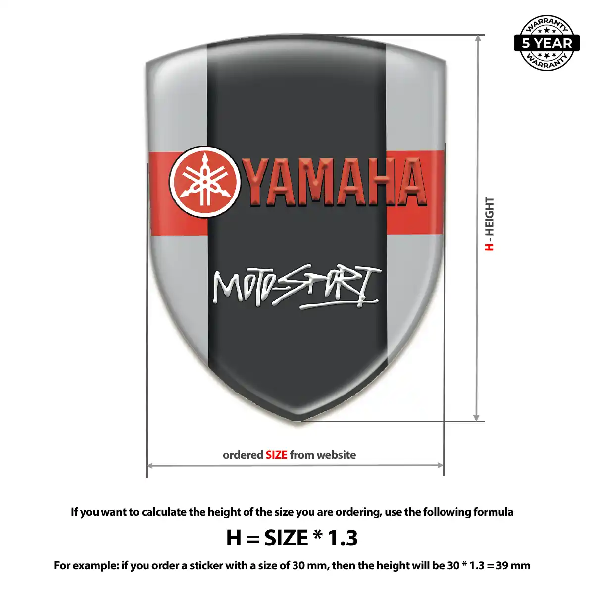 Yamaha 3D Emblem Sticker Branded Line