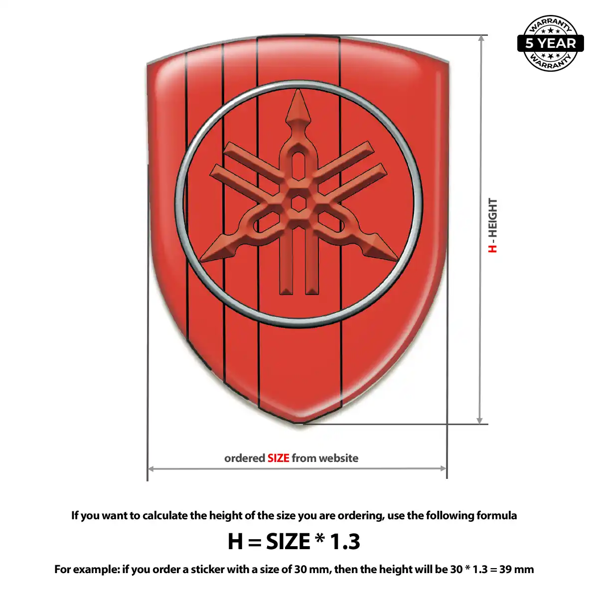Yamaha 3D Emblem Sticker Cabin Style
