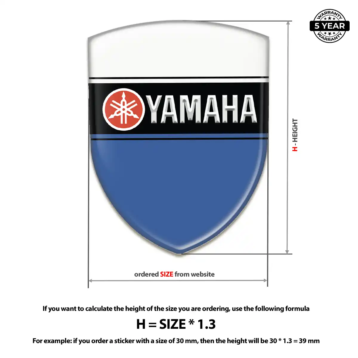 Yamaha 3D Emblem Sticker Elite Finish