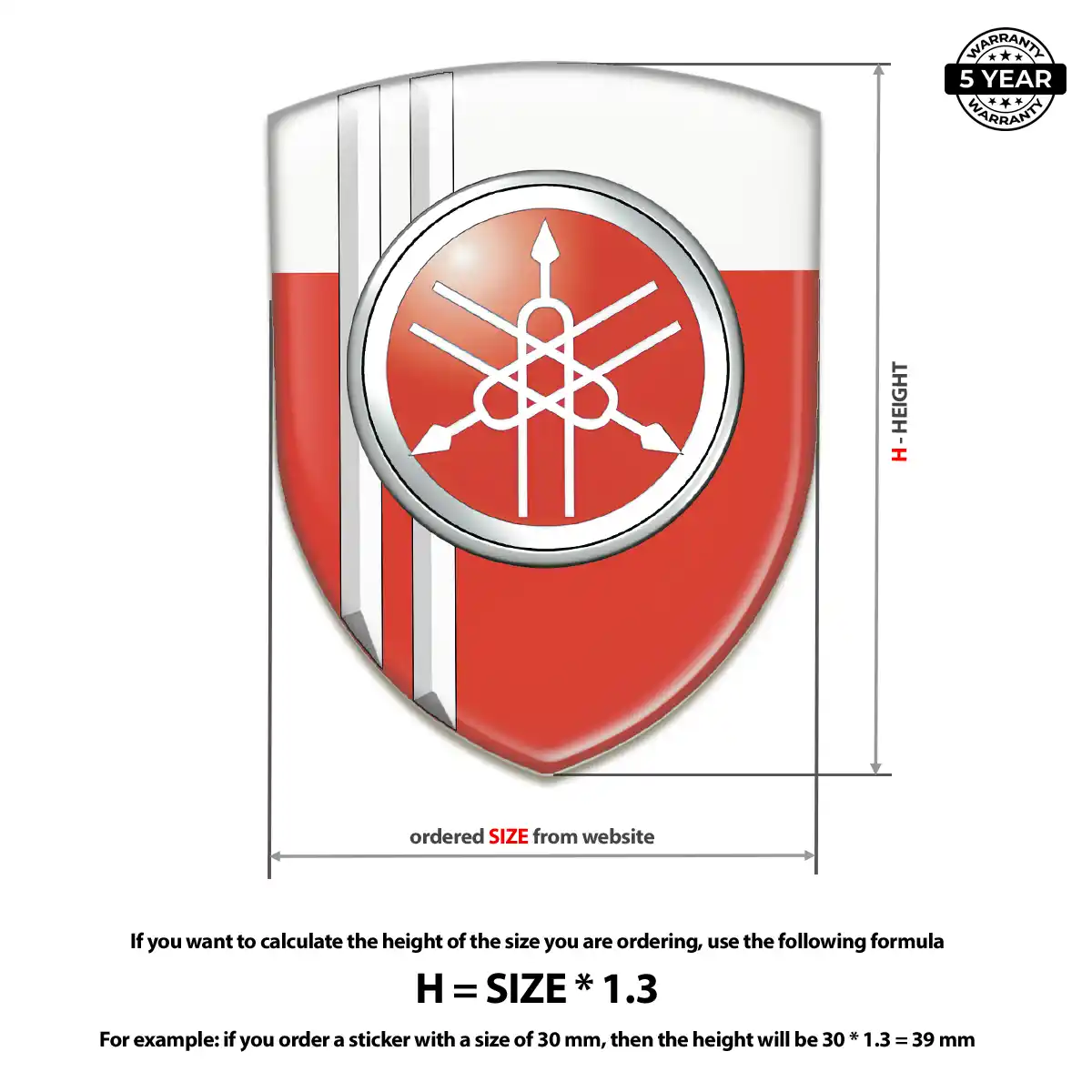 Yamaha 3D Emblem Sticker Exterior Luxe