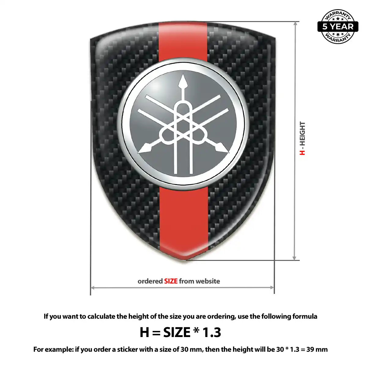 Yamaha 3D Emblem Sticker Interior Elegance