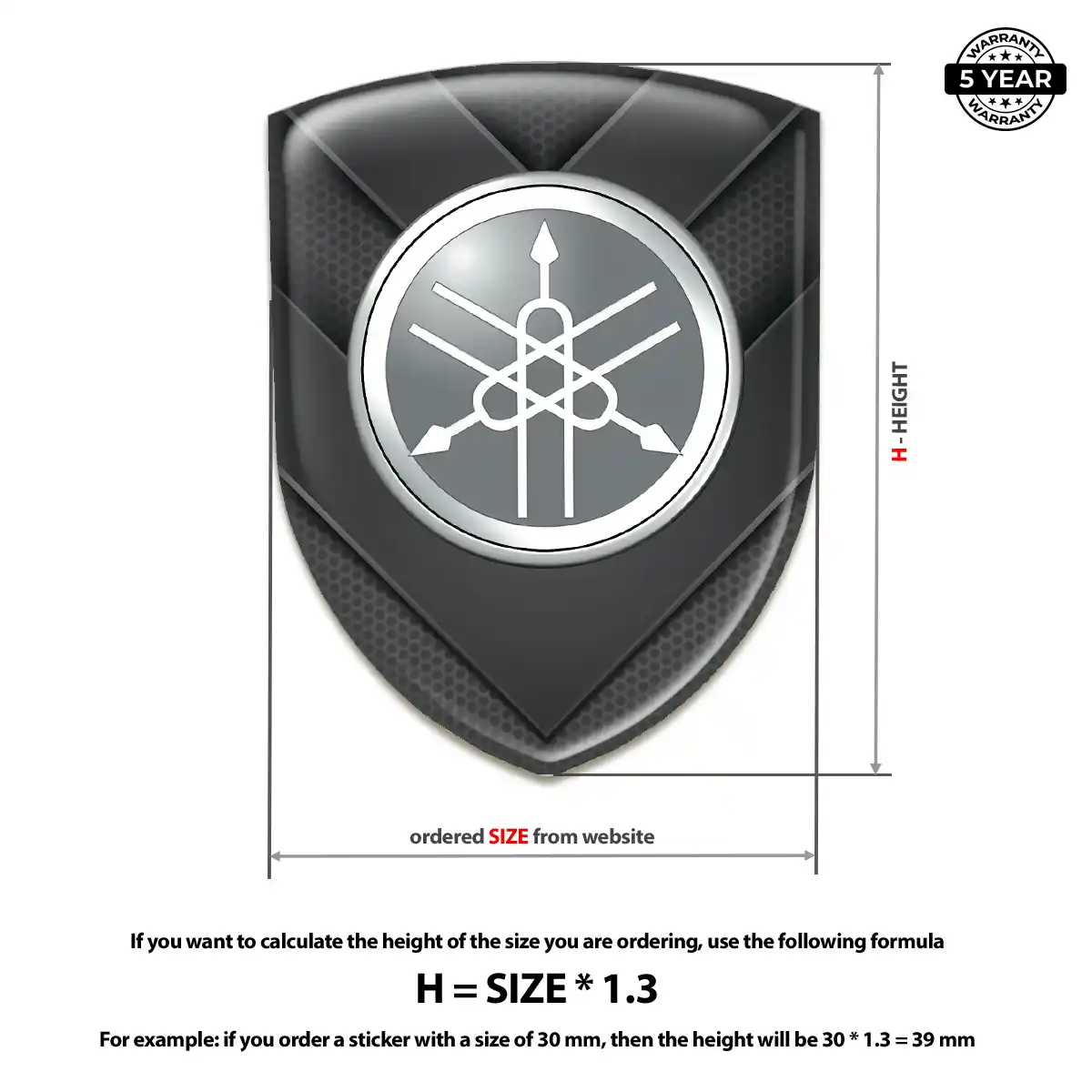 Yamaha 3D Emblem Sticker Interior Luxe