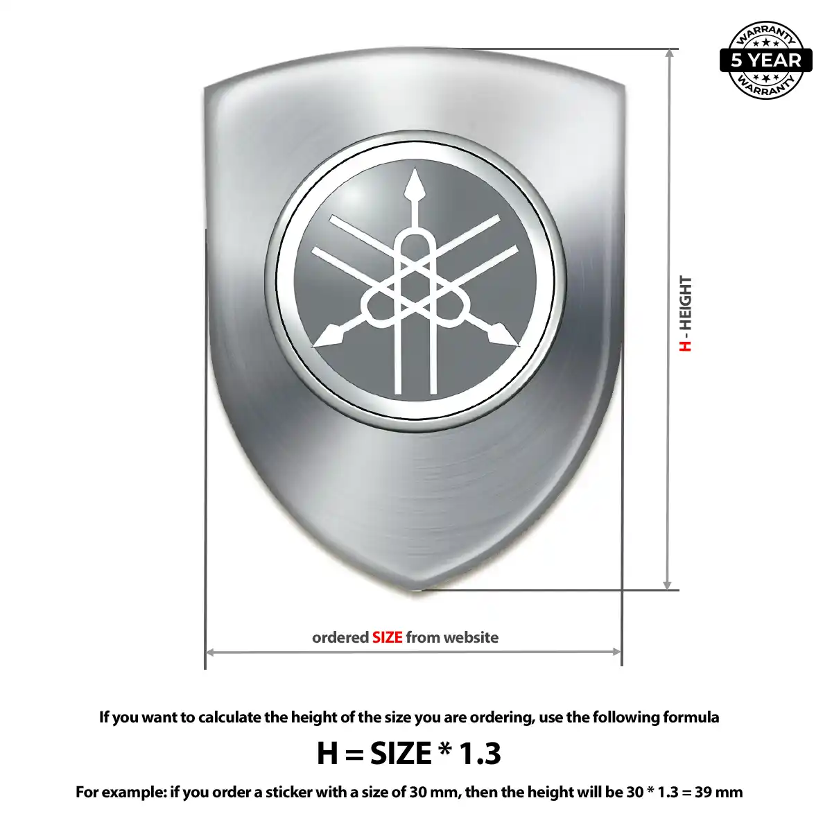 Yamaha 3D Emblem Sticker Outer Style
