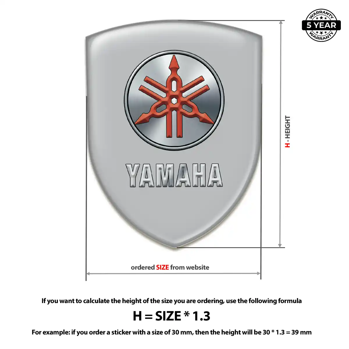 Yamaha 3D Emblem Sticker Performance Style