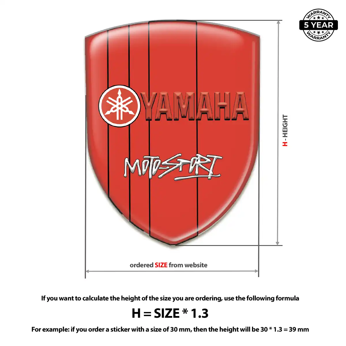 Yamaha 3D Emblem Sticker Premium Dome