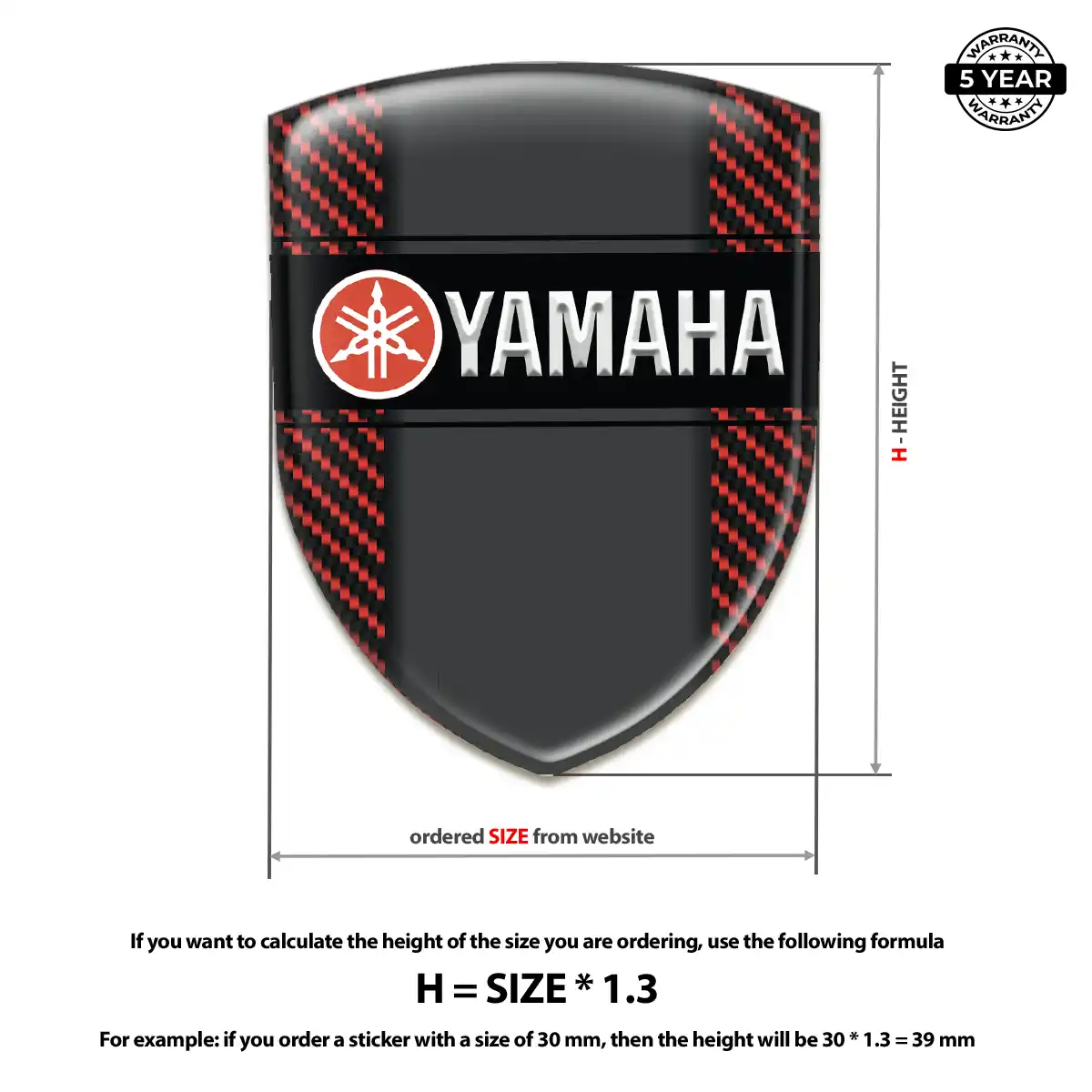 Yamaha 3D Emblem Sticker Resin Elite