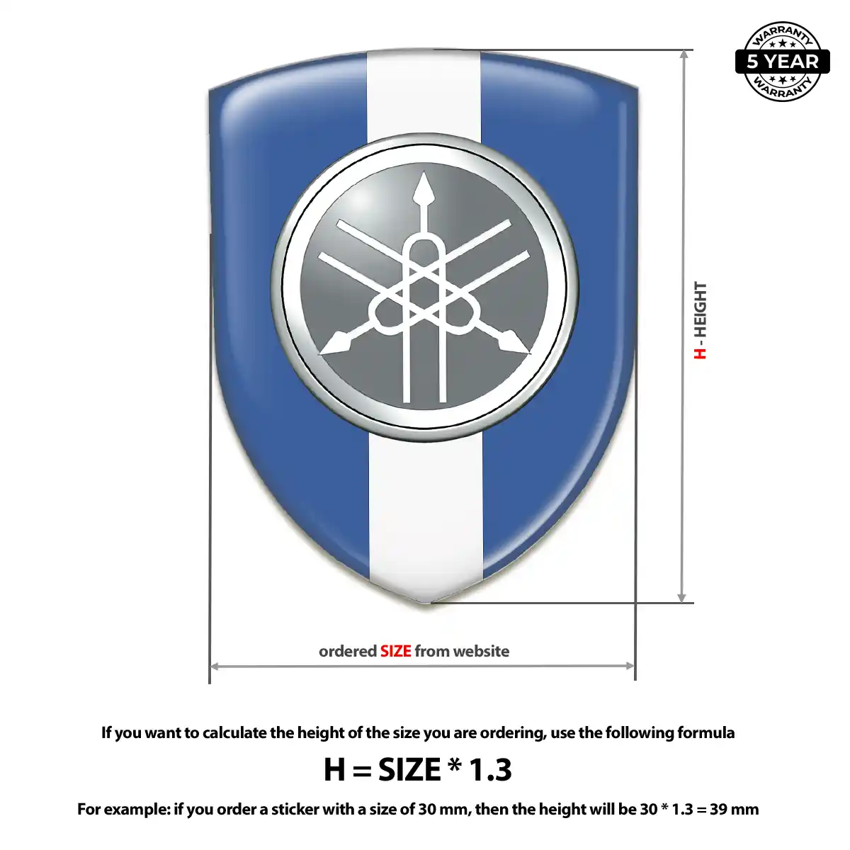 Yamaha 3D Emblem Sticker Signature Grade