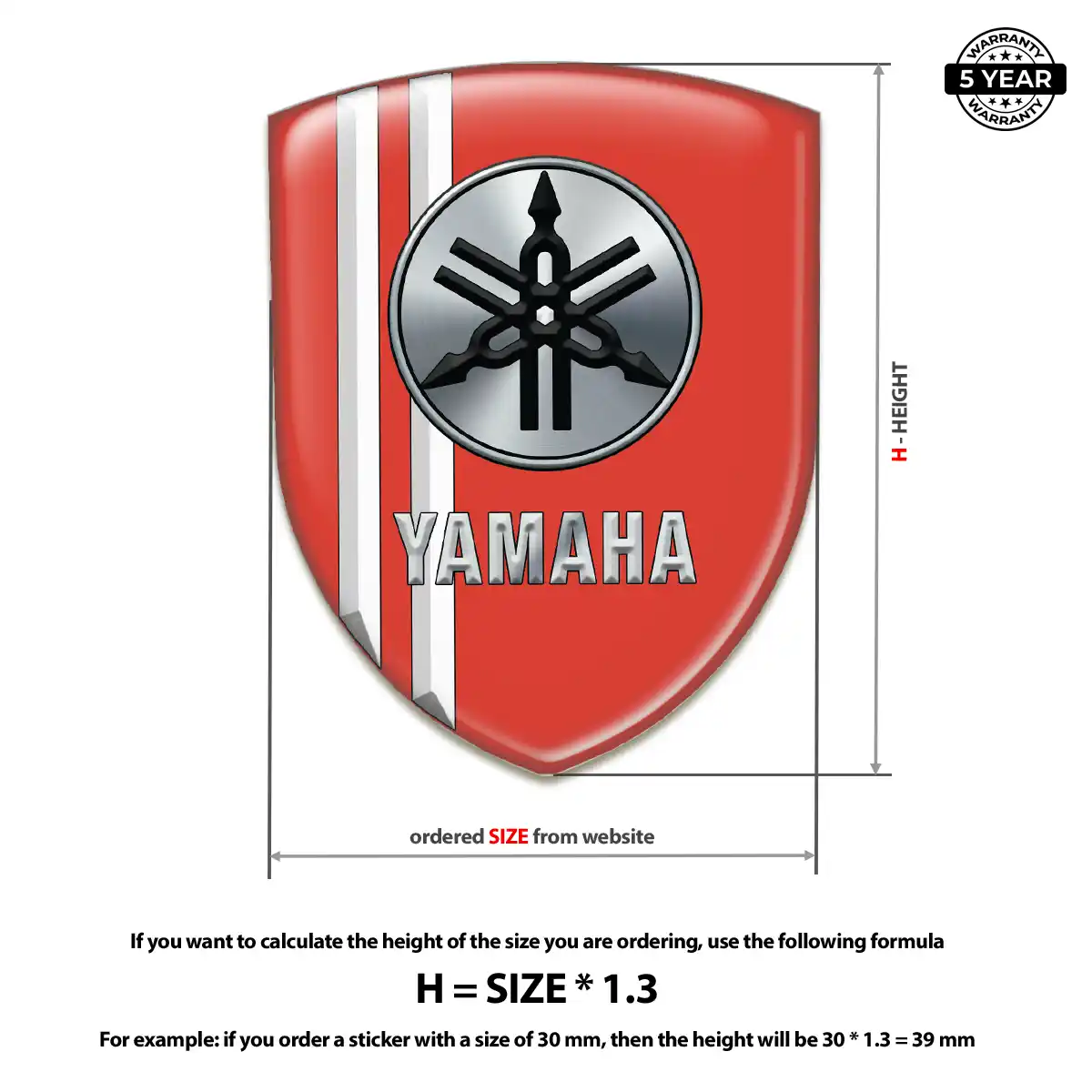 Yamaha 3D Emblem Sticker Sleek Style